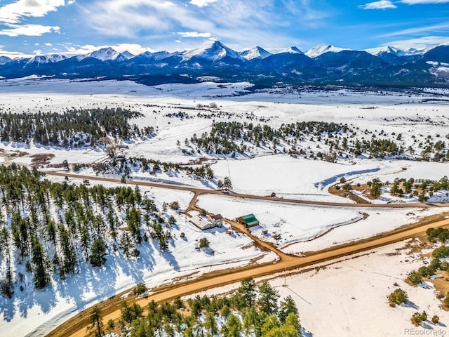 68600 State Highway 69, Westcliffe, CO 81252 - snowy aerial view with a mountain view