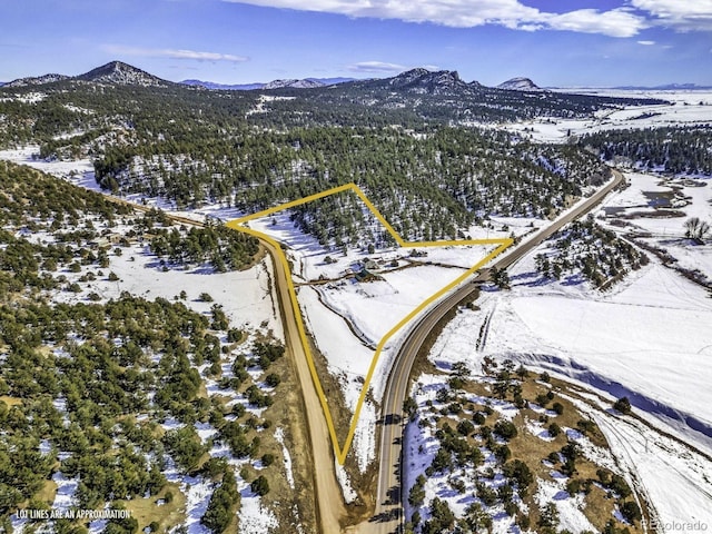 68600 State Highway 69, Westcliffe, CO 81252 - snowy aerial view with a mountain view