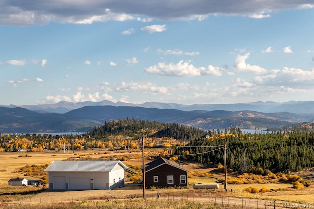 view of mountain feature featuring a rural view