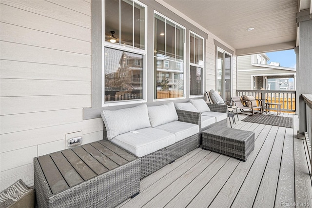 deck with outdoor lounge area