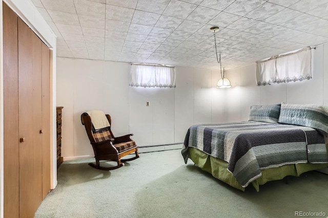 carpeted bedroom featuring a closet