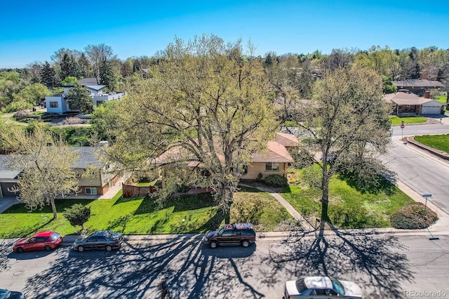 aerial view featuring a residential view