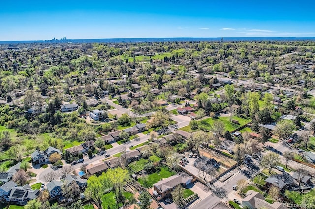 birds eye view of property with a residential view