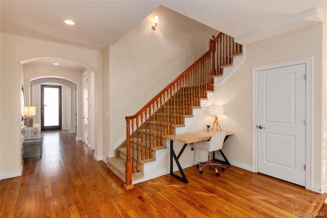 entryway featuring hardwood / wood-style floors