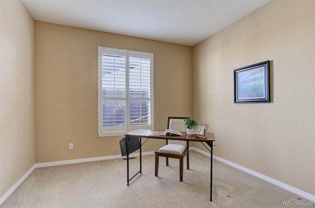 office with light colored carpet