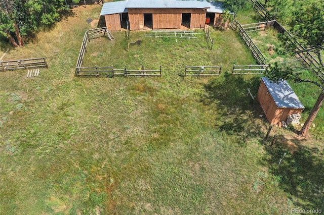drone / aerial view featuring a rural view