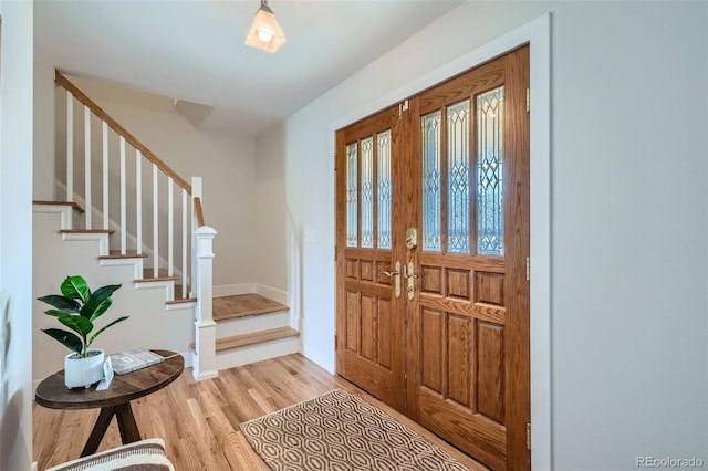 entryway featuring light hardwood / wood-style floors