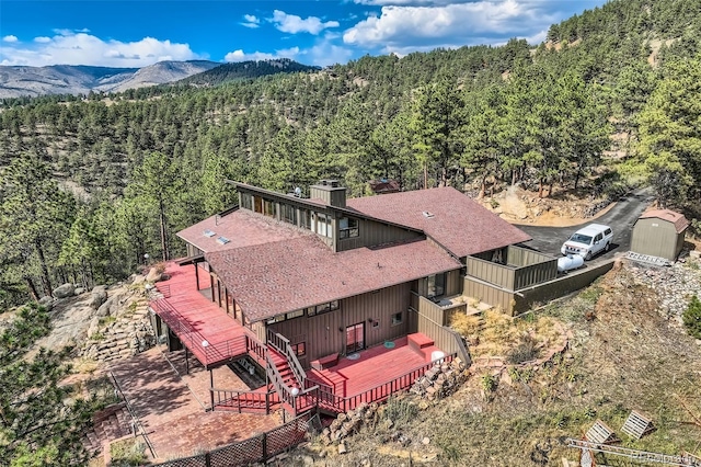 bird's eye view featuring a mountain view