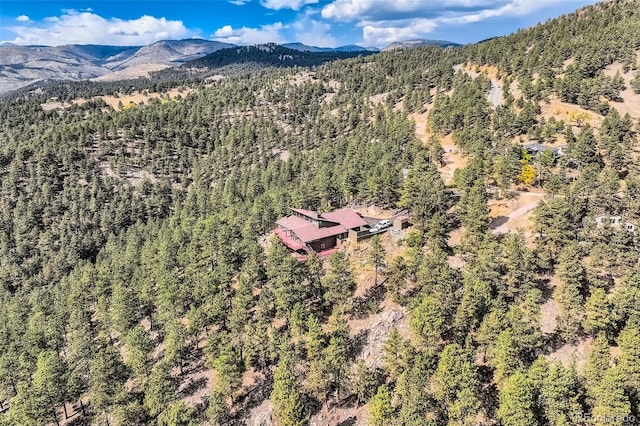 bird's eye view with a mountain view