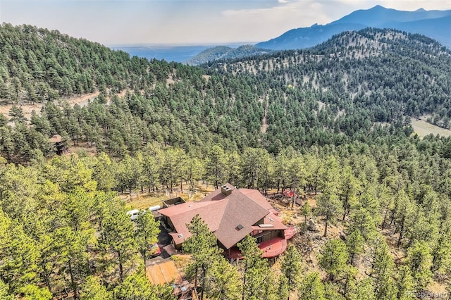 bird's eye view featuring a mountain view