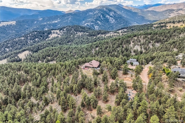 drone / aerial view with a mountain view