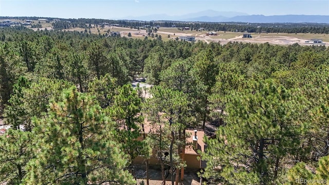 aerial view with a mountain view