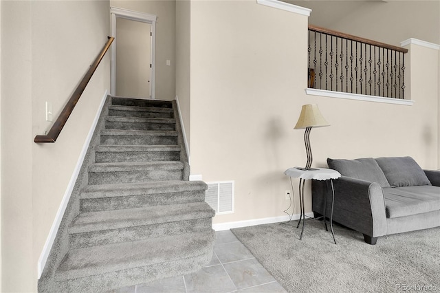18061 E Saskatoon Pl, Parker, CO 80134 - stairway with baseboards and tile patterned floors