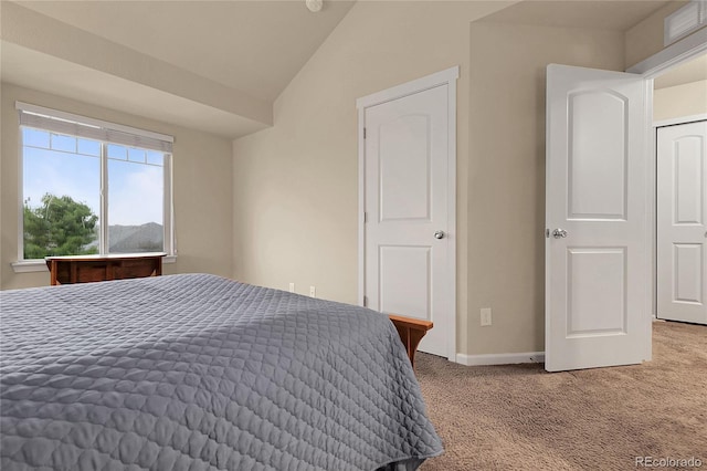 18061 E Saskatoon Pl, Parker, CO 80134 - carpeted bedroom featuring vaulted ceiling and baseboards