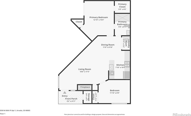 5550 W 80th Pl Unit 1, Arvada, CO 80003 - view of floor plan / room layout