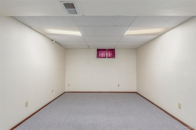 16699 E 7th Ave, Aurora, CO 80011 - finished below grade area featuring a paneled ceiling and carpet