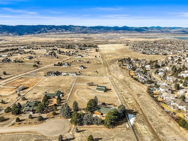 aerial view with a mountain view