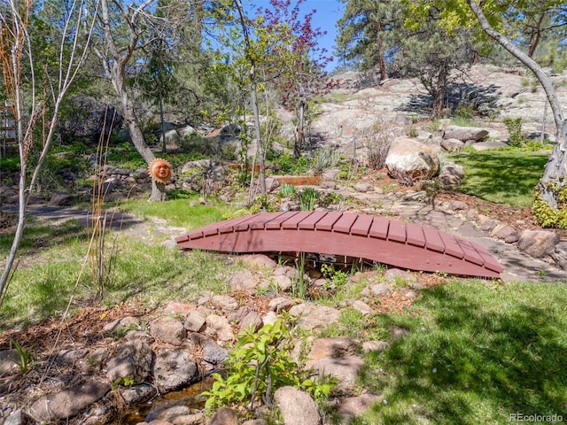 1669 Apple Valley Rd, Lyons, CO 80540 - view of yard with a wooden deck