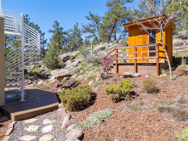 1669 Apple Valley Rd, Lyons, CO 80540 - view of yard featuring a deck