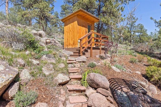 1669 Apple Valley Rd, Lyons, CO 80540 - view of outdoor structure with stairs