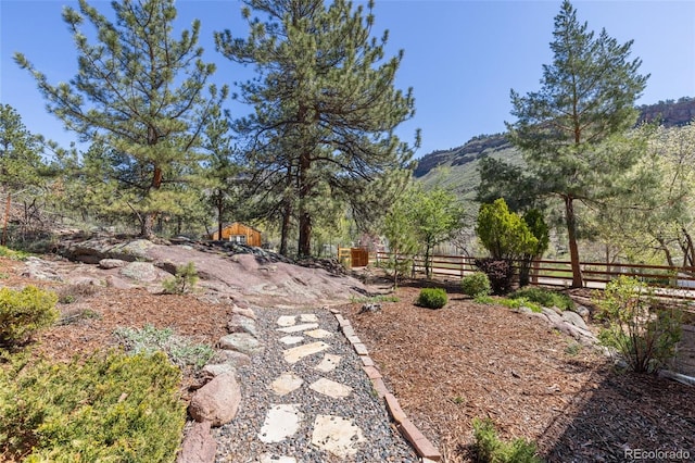 1669 Apple Valley Rd, Lyons, CO 80540 - view of yard with fence and a mountain view