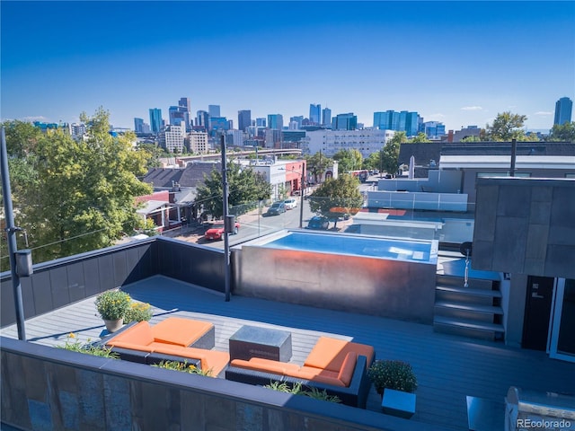 3453 Navajo St, Denver, CO 80211 - view of patio with a view of skyline and a balcony