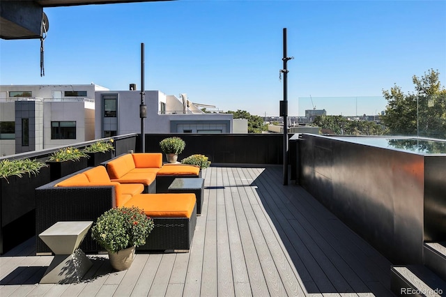 3453 Navajo St, Denver, CO 80211 - wooden terrace featuring an outdoor hangout area