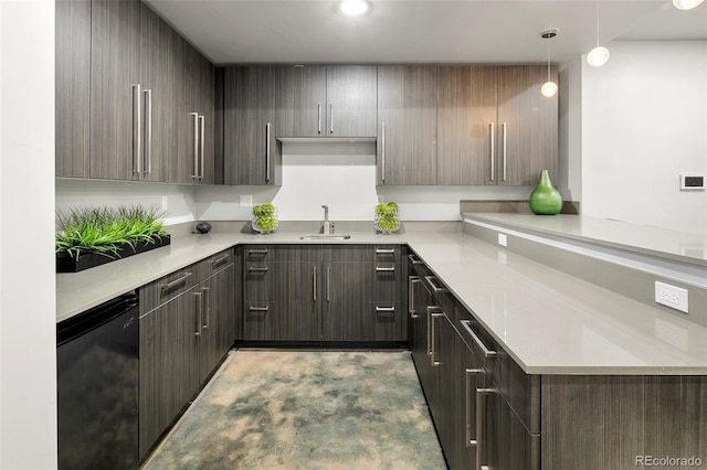 3453 Navajo St, Denver, CO 80211 - kitchen with a sink, light countertops, pendant lighting, and refrigerator