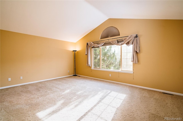 10154 Fairgate Way, Highlands Ranch, CO 80126 - carpeted empty room with vaulted ceiling and baseboards