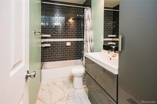 10154 Fairgate Way, Highlands Ranch, CO 80126 - full bath with vanity, marble look tile flooring, and shower / tub combo