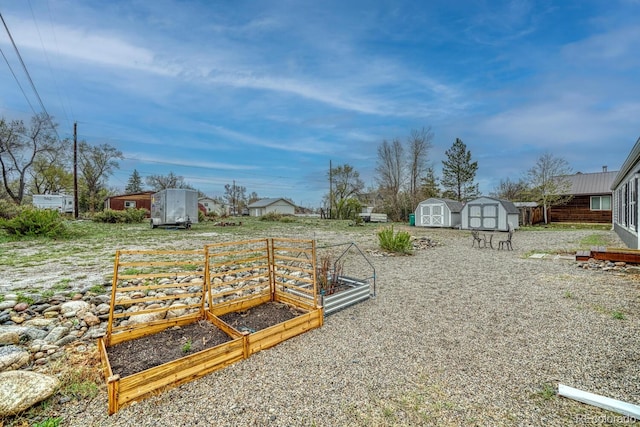 310 Chipeta Ave, Poncha Springs, CO 81242 - view of yard with a storage unit, a garden, and an outbuilding