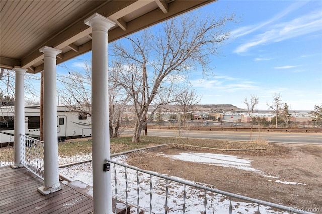 exterior space with covered porch