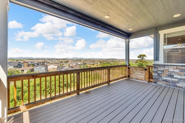 1721 Wingfeather Ln, Castle Rock, CO 80108 - wooden terrace featuring a residential view