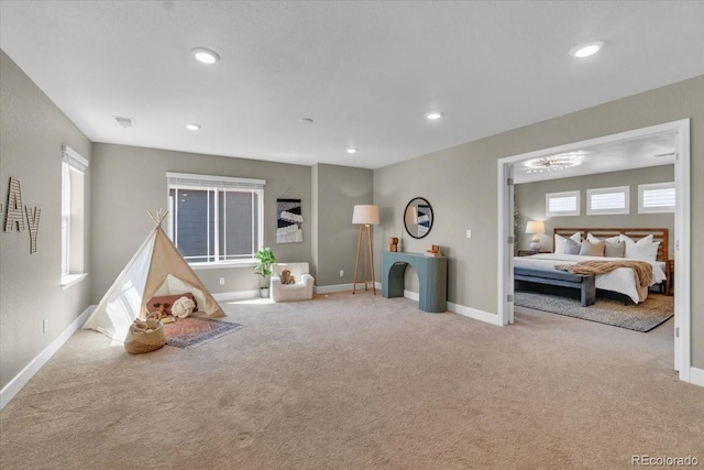 1721 Wingfeather Ln, Castle Rock, CO 80108 - game room featuring carpet floors and recessed lighting