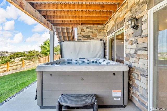 1721 Wingfeather Ln, Castle Rock, CO 80108 - view of patio / terrace featuring a hot tub
