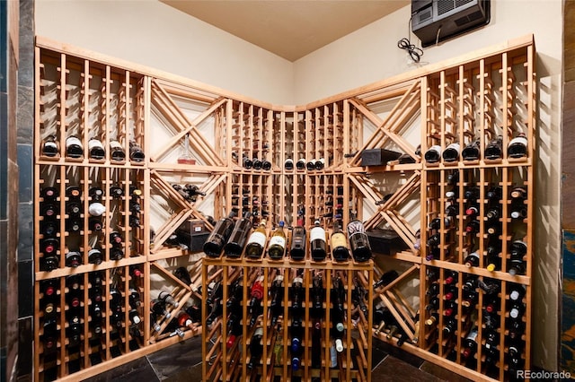 view of wine cellar