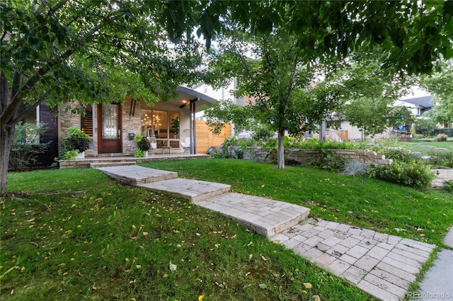 view of yard featuring a porch