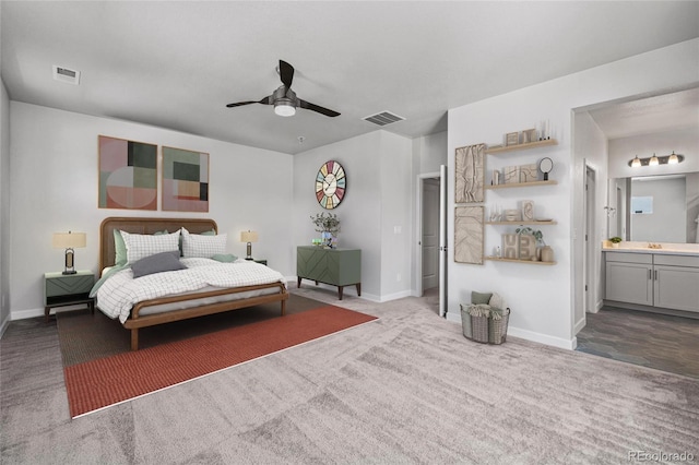 17970 E 106th Pl, Commerce City, CO 80022 - bedroom featuring carpet, ensuite bath, and ceiling fan