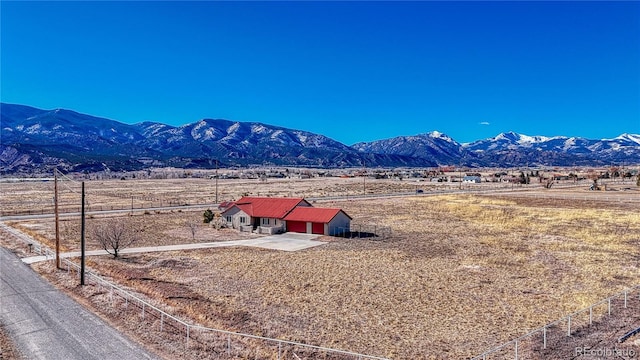 property view of mountains with a rural view