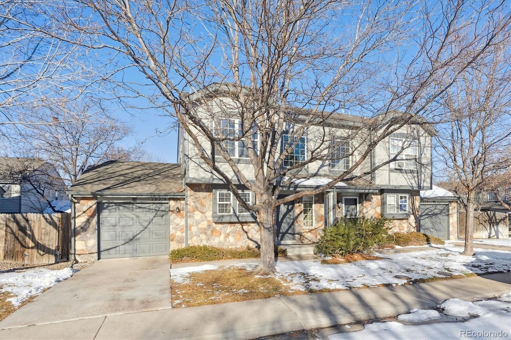 view of front of house featuring a garage