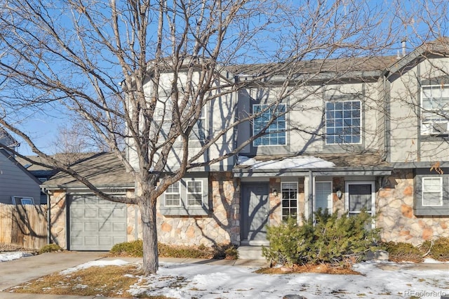 view of front of house with a garage