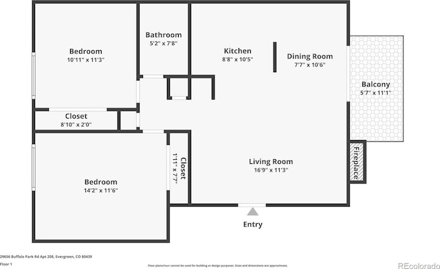 29656 Buffalo Park Rd Unit 208, Evergreen, CO 80439 - view of room layout