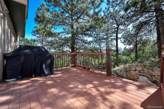 deck with area for grilling