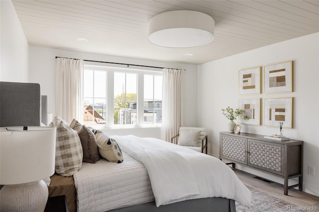 3932 Kalamath St, Denver, CO 80211 - bedroom featuring wood finished floors, recessed lighting, and wooden ceiling