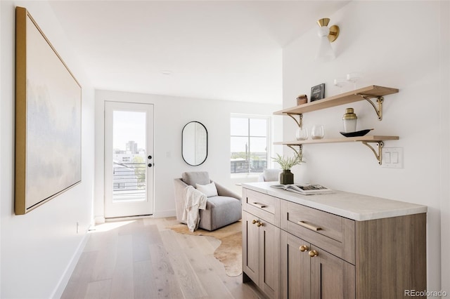 3932 Kalamath St, Denver, CO 80211 - corridor featuring light wood-style floors and baseboards