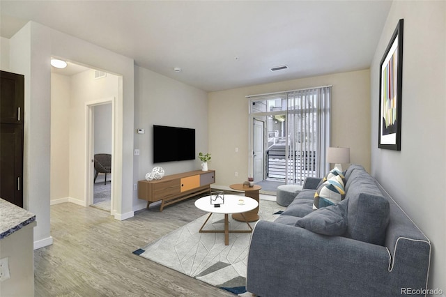 living room featuring hardwood / wood-style floors