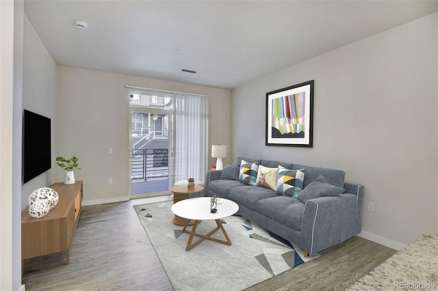 living room featuring hardwood / wood-style floors