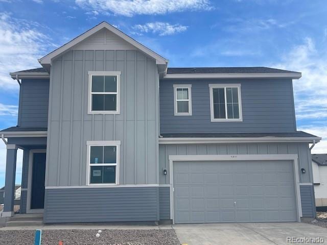 view of property featuring a garage