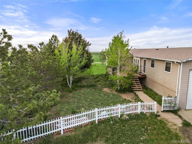 35650 Private Road 35, Kiowa, CO 80117 - fenced yard featuring stairs and a deck