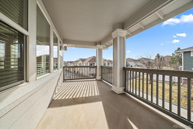 balcony with a residential view